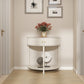 Artisan-Crafted Wave-Pattern Demi-Lune Console Table