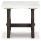 Burkhaus - Rectangular End Table - White / Dark Brown