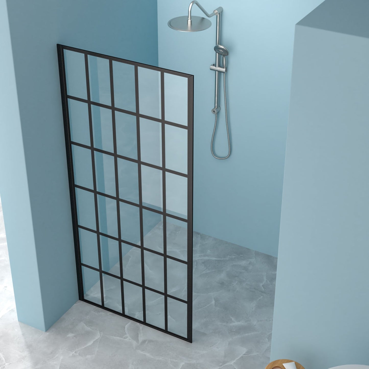 38" W x 72" H Frameless Fixed Shower Door