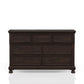Seven Drawer Dresser in Dark Cherry