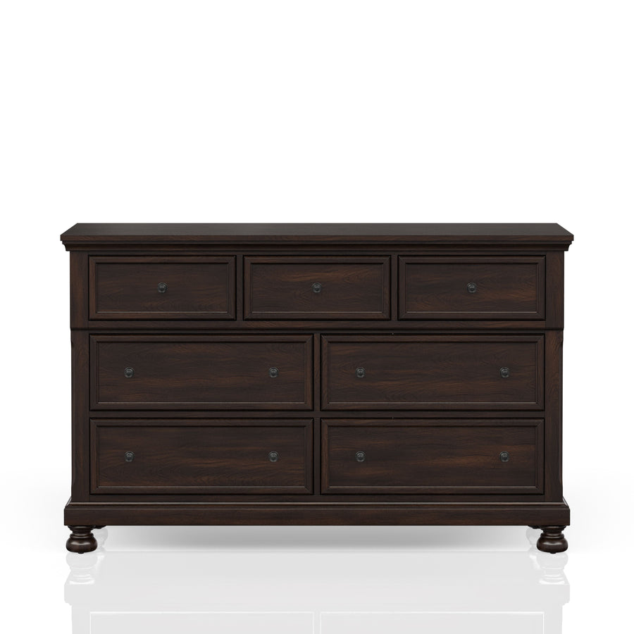 Seven Drawer Dresser in Dark Cherry