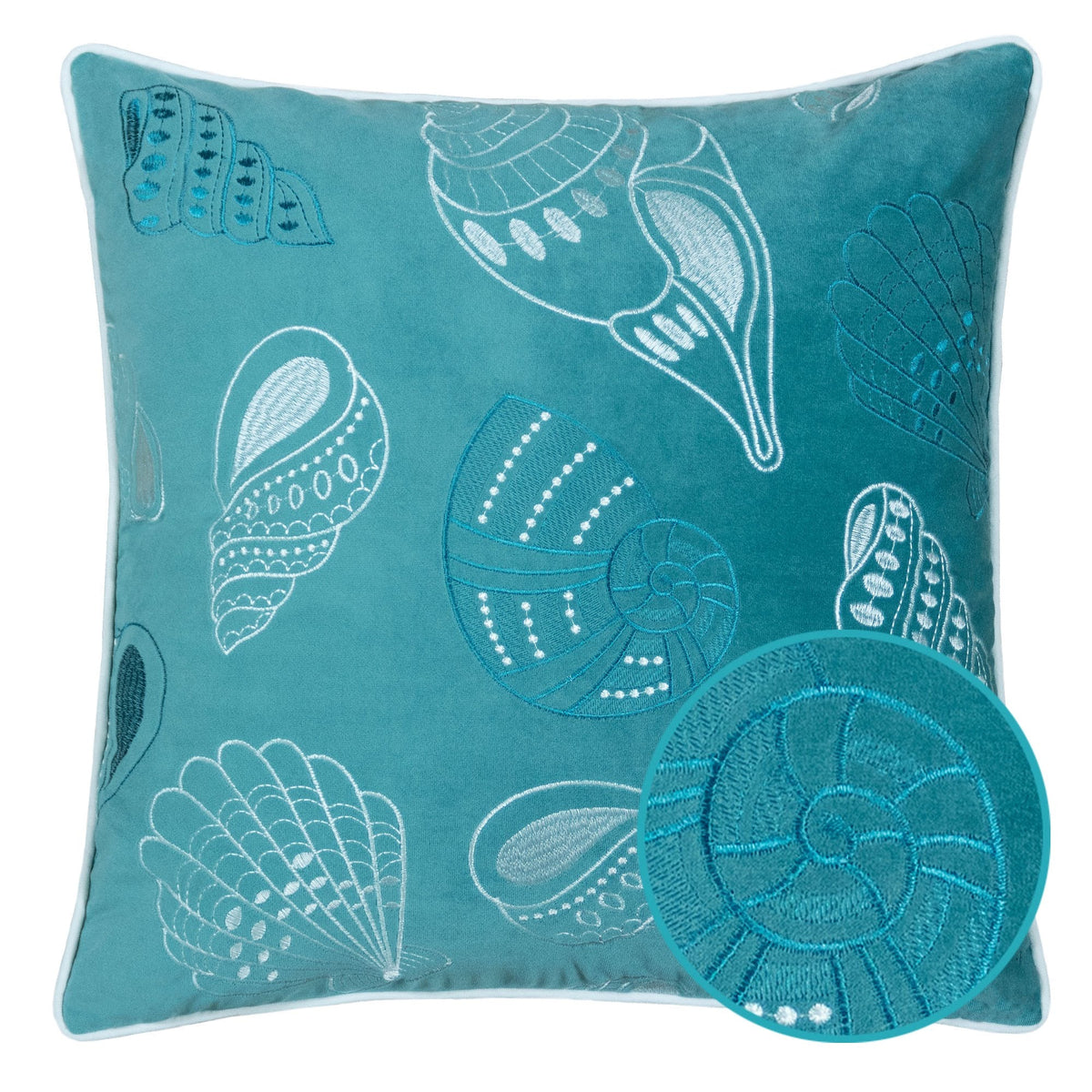 Blue and Spa Seashells Pillowcase