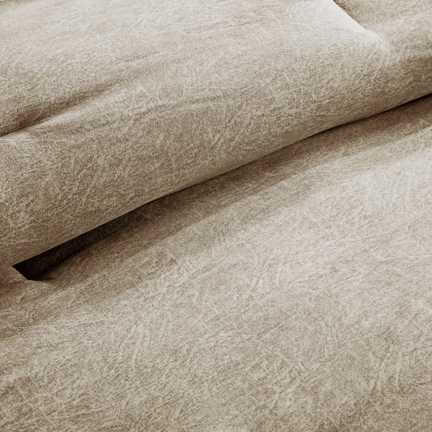 7 Piece Faux Suede Comforter Set Tan Queen
