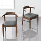 Leon Mid-Century Modern Grey Fabric Dining Chair Set of 2