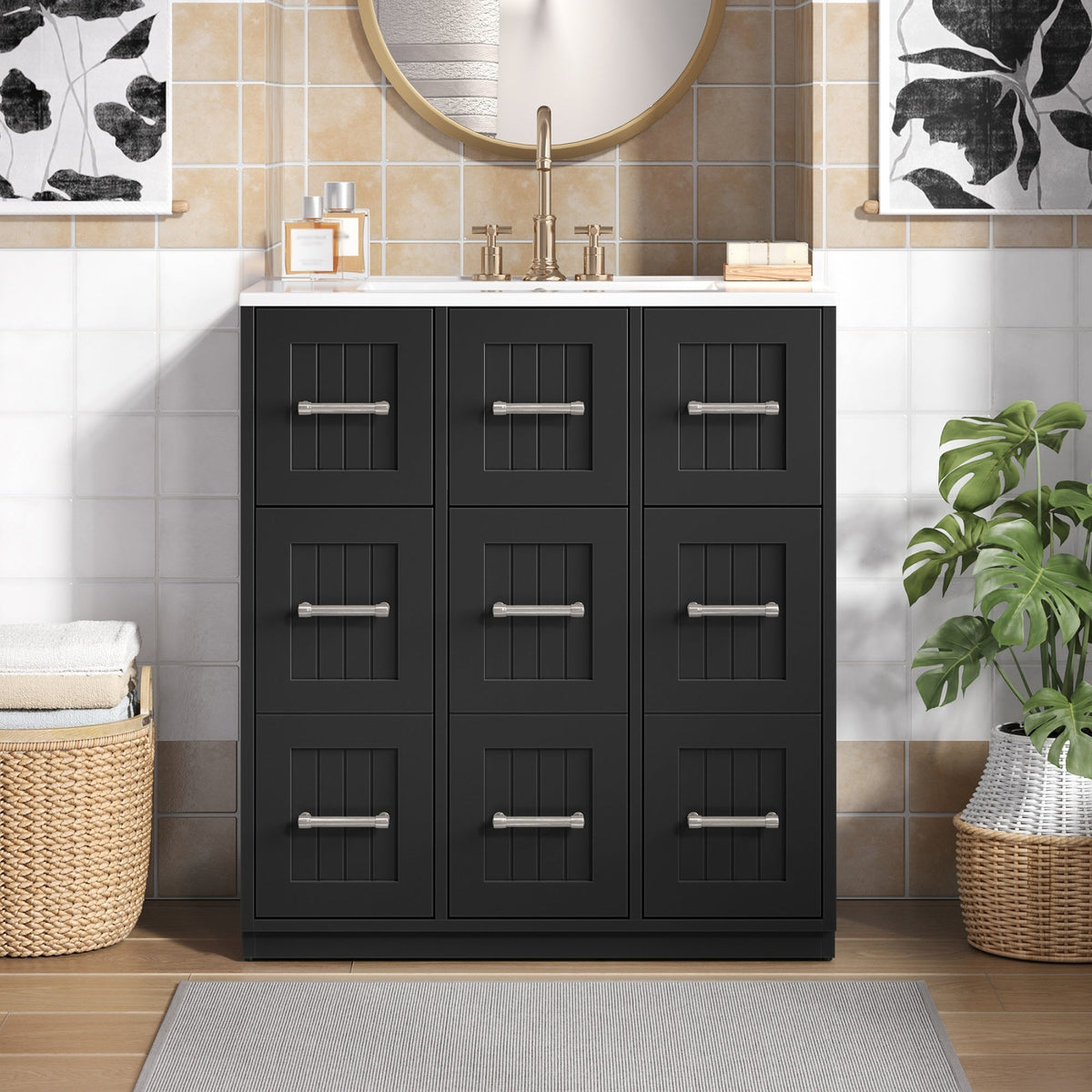 30-Inch Bathroom Vanity with Undermount Sink and Drawers