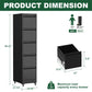 5 Drawer Metal Vertical File Cabinet with Lock on Wheels