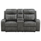 Raelynn Upholstered Track Arm Motion Loveseat Grey - view 7
