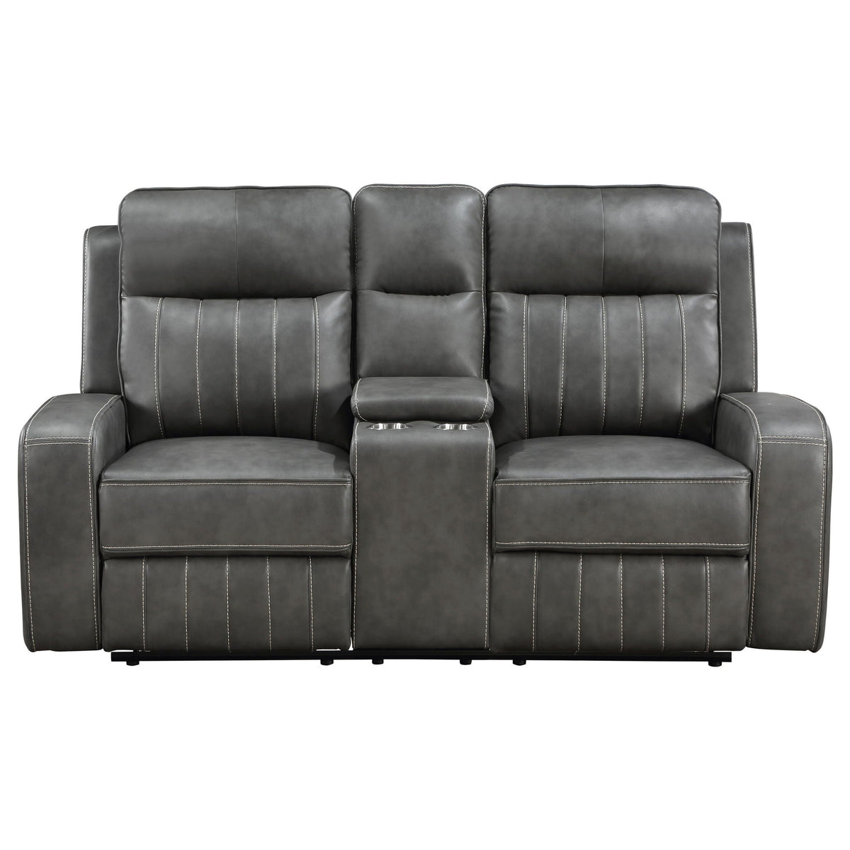 Raelynn Upholstered Track Arm Motion Loveseat Grey - view 7
