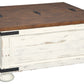 Wystfield - Cocktail Table with Storage - White / Brown