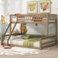Twin XL Over Queen Bunk Bed with Ladder and Guardrails