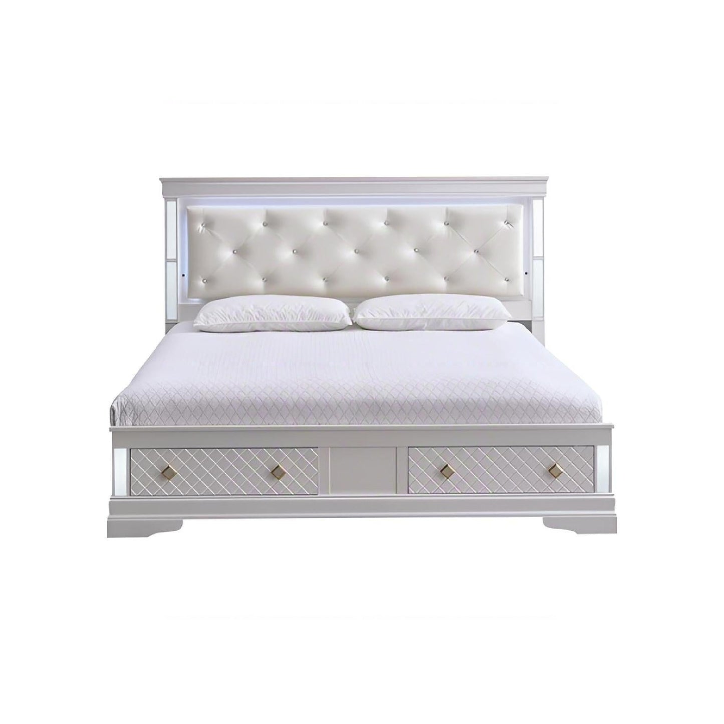 Verona G6735B-KSB King Bed (Mattress Not Included) - Pearl