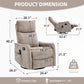 Khaki Heat Massage Manual Recliner Chair