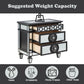 Varian II - Nightstand - Mirrored, Black & Sliver