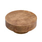 31.49" Burl Wood Veneer Round Coffee Table
