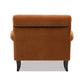 Alana 38" Lawson Accent Arm Chair with Metal Casters, Burnt