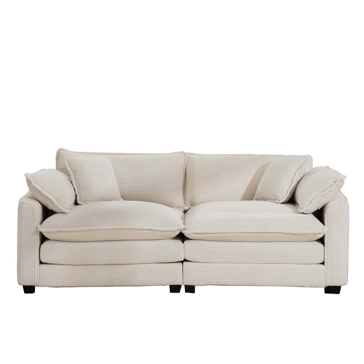 Modern 2 Seater With 4 Pillows, Upholstered Deep Seating Loveseat - view 26