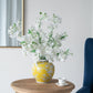 Decorative Yellow and White Accent Vase
