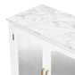 Storage Cabinet 3 Doors Stylish Style White