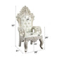 Adara - Arm Chair (Set of 2) - Pearl White Synthetic Leather & Antique White