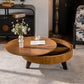 39.37" Retro Round Coffee Table with Storage Space