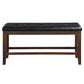 Urbana - Counter Height Bench - Black Synthetic Leather & Espresso