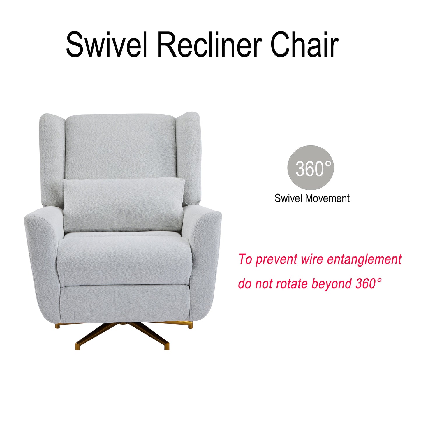 Upholstered 360° Swivel Power Recliner Chair