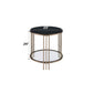 Abisha Sintered Stone Top & Champagne Finish End Table