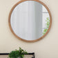 Circle Wall Mirror With Wooden Frame for Living Room