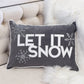 Nneka Let It Snow Gray Velvet Lumbar Pillow with Insert 14x20