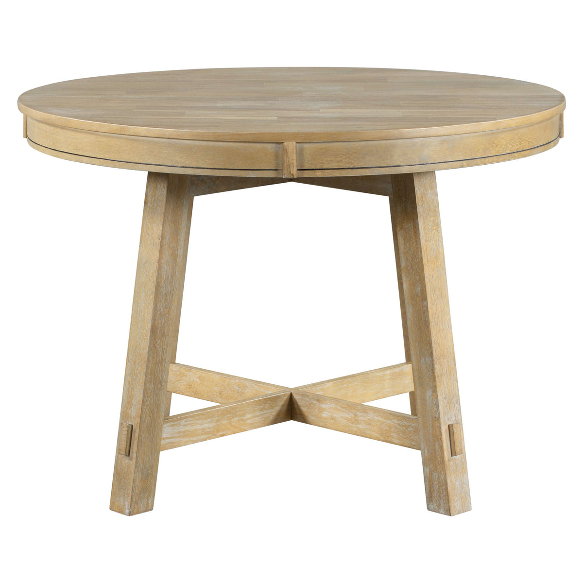 Gia - Round Extendable Dining Table With 16" Leaf Wood - view 11