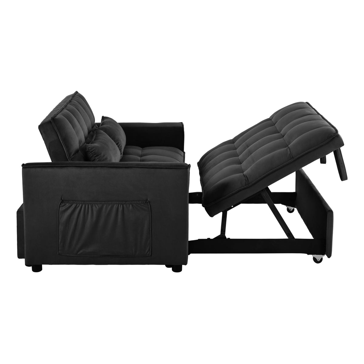 3 In 1 Pull Out Couch Convertible Sofa Bed With Reclining Backrest - view 31