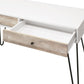 Taupe Desk with Metal Accents