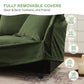 Slipcovered U Shape Sectional Deep Seat Sofa