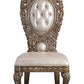 Constantine - Side Chair (Set of 2) - Synthetic Leather , Brown & Gold