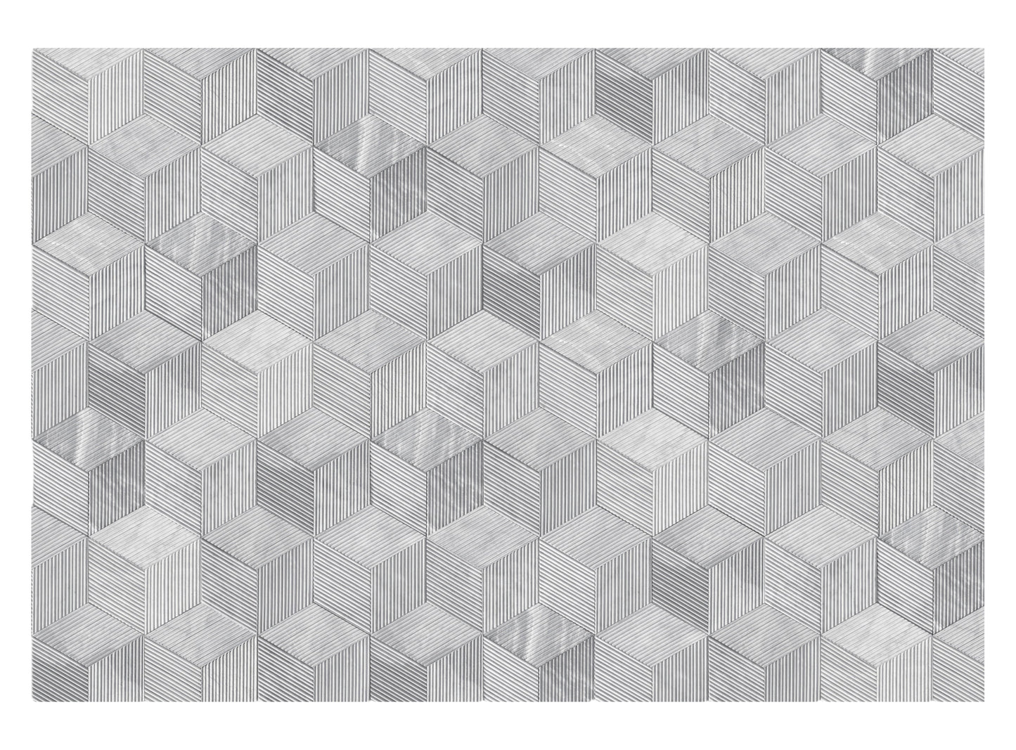 Hexagon Carrara Gray Marble Wall Décor