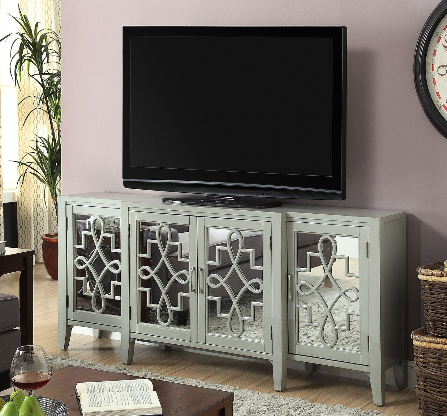 Kacia Antique 4 Door Storage Cabinet