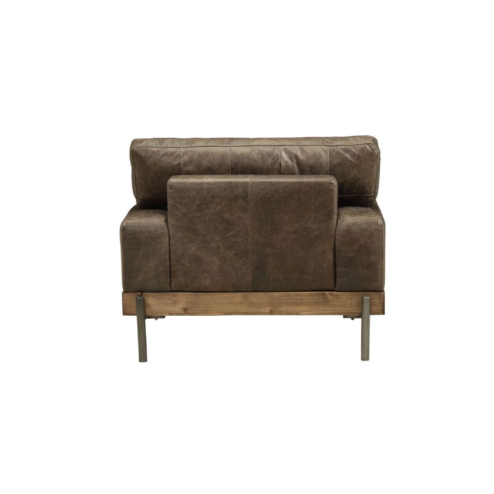 Silchester - Chair - Distress Chocolate Top Grain Leather & Oak