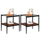 Set of 2 Rectangle End Table Gray Glass