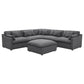 Charcoal 6-Piece Upholstered Modular Sectional Sofa