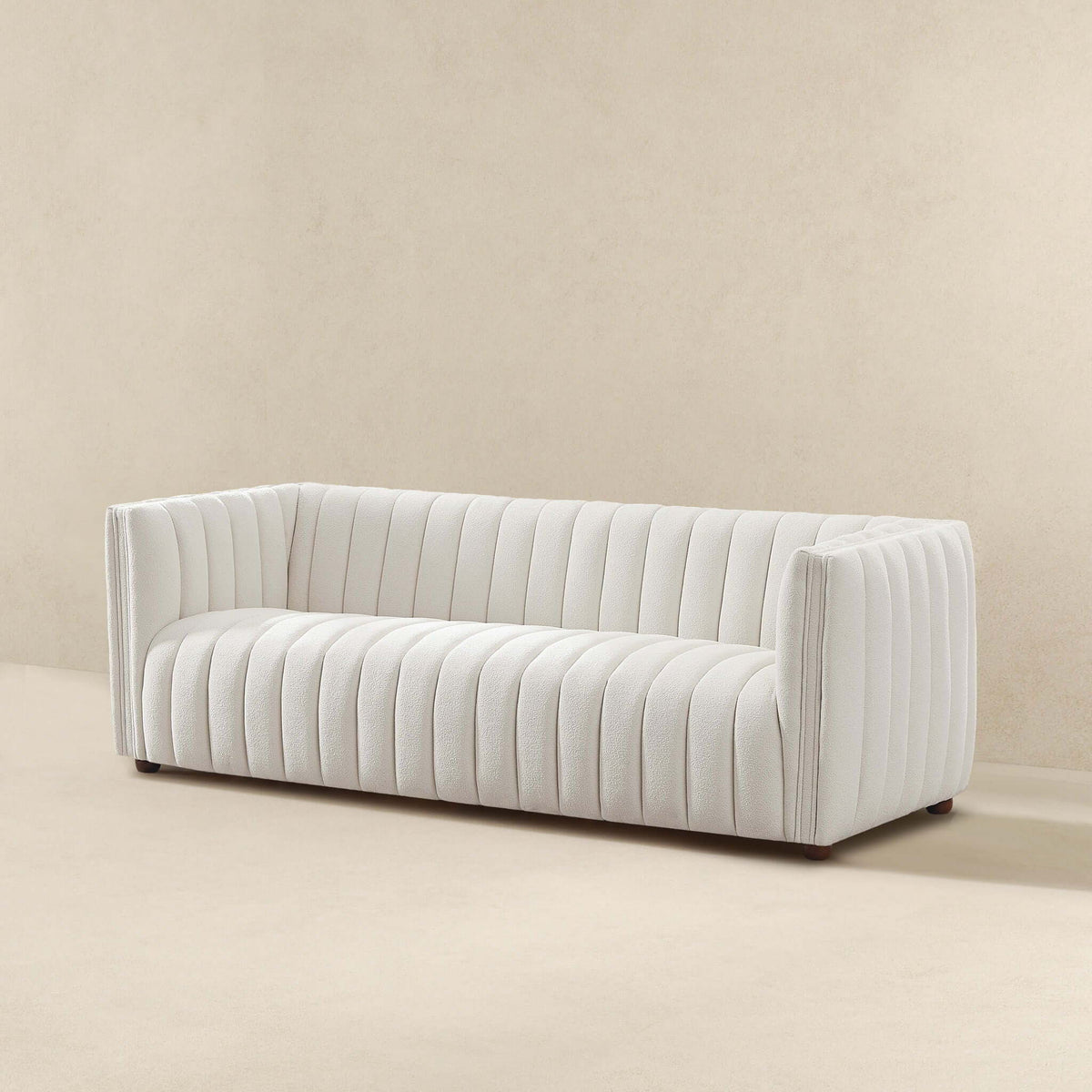 April - Mid-Century Modern Luxury Tight Back Boucle Couch - view 7