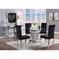Noralie - Dining Table - Mirrored, Faux Diamonds & Clear Glass Top