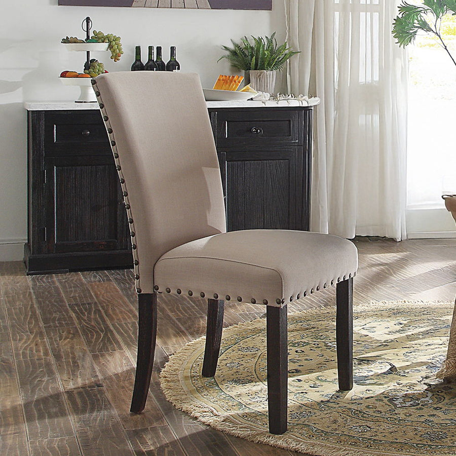 Nolan - Side Chair (Set of 2) - Linen & Salvage Dark Oak