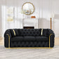 Button Tufted Couch With 2 Pillows, 3 Seater Luxury Chesterfield Sofa - view 17
