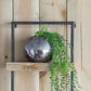 12" x 6" x 27" Iron and Wood Wall Shelf With Two Shelves