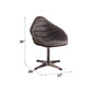 Pipino Antique Ebony Top Grain Leather Accent Chair with Swivel