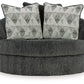 Biddeford - Oversized Swivel Accent Chair - Shadow