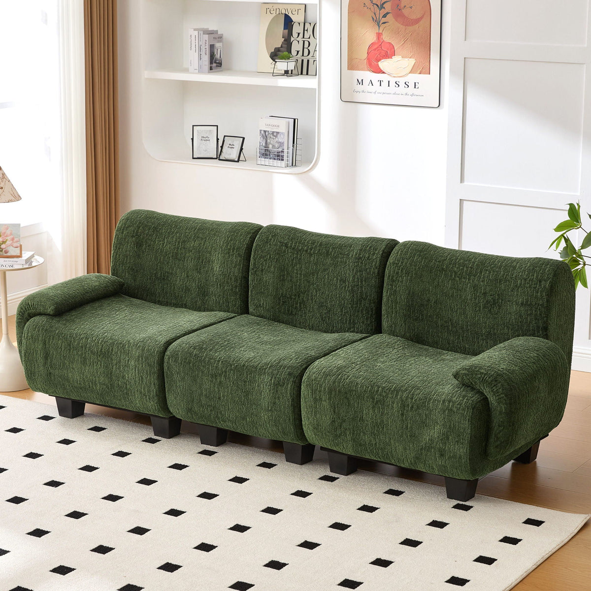 3 Seater Sofa Couch With Curved Armrests - view 4