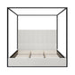 Modern Luxury Metal Canopy Bed with Tall Corduroy Upholstered Headboard