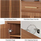 5-Tier Shoe Storage Cabinet with Louvered Doors and Drawer