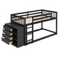 Twin Over Twin Bunk Bed with 4 Drawers and 3 Shelves - Espresso